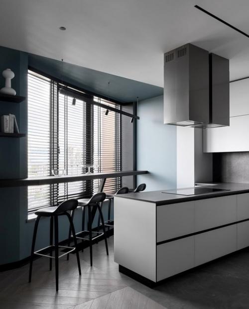 Минималистичный интерьер. В спокойных тонах, а все детали выглядят максимально графично. 01