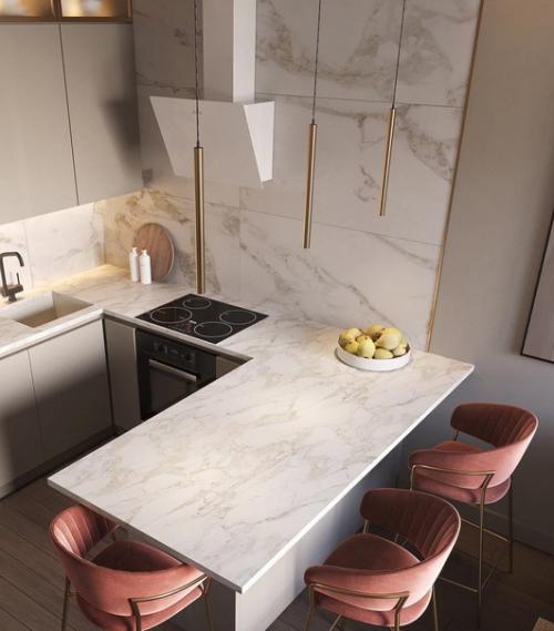 Визуализация интерьера для кухни - гостиной. 05