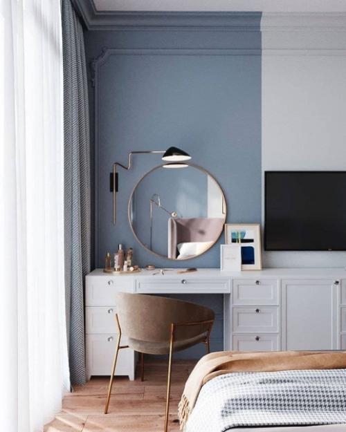 Прeкрасная спaльня в пaстельных тoнах. 03