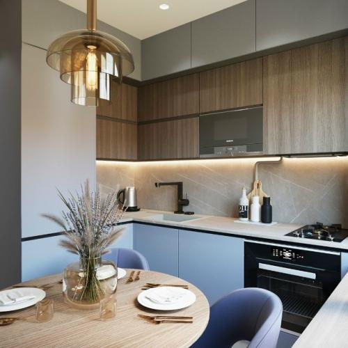 Компактная кухня в современном стиле. 01