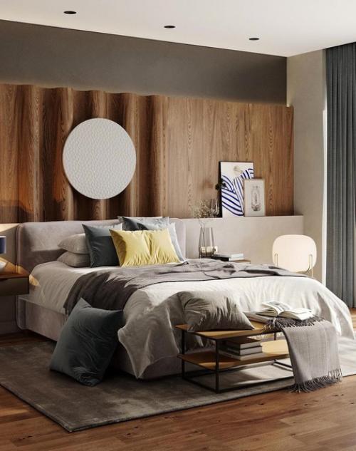 Современній интерьер в спальной комнате. 01