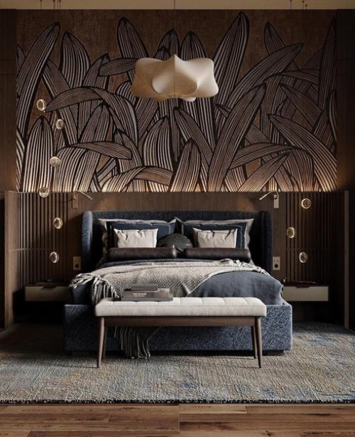 Интерьер просторной спальной комнаты. 03