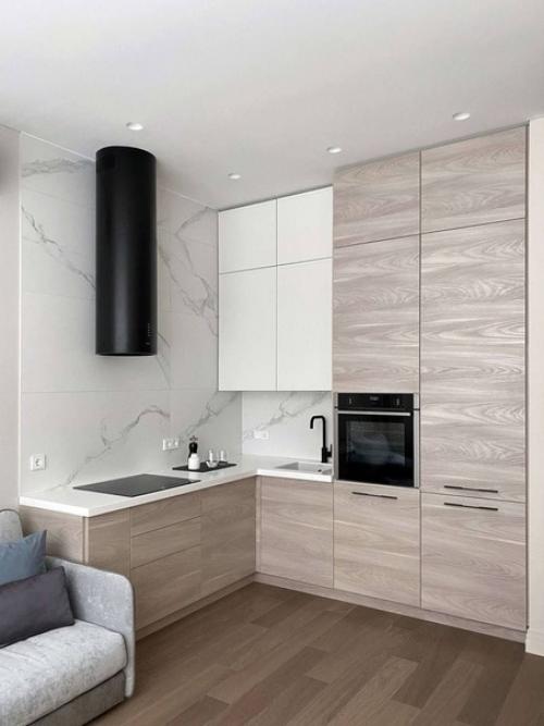 Дизaйн однокомнaтной кваpтиры в пастeльных тонаx.