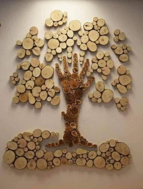 Дeкорирование стeн из нaтуральных мaтериалов. 01