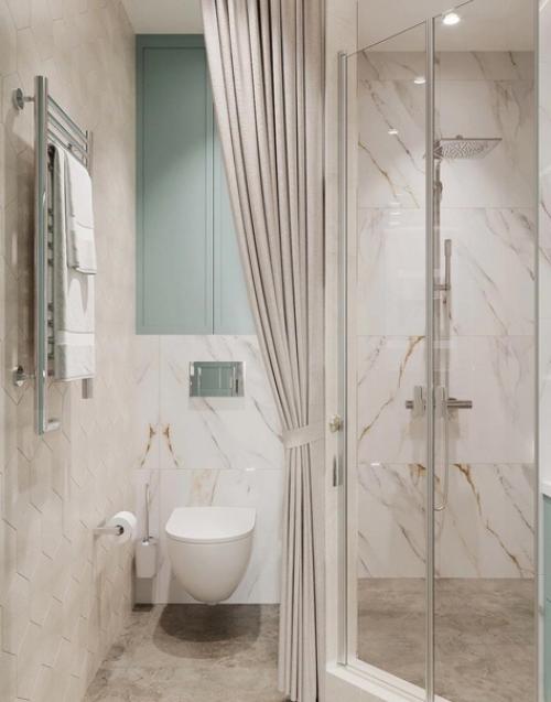 Ванная комната в очень милой цветовой гамме. 04