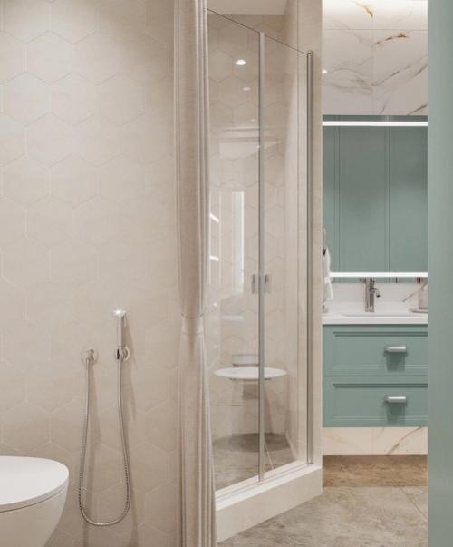 Ванная комната в очень милой цветовой гамме. 05