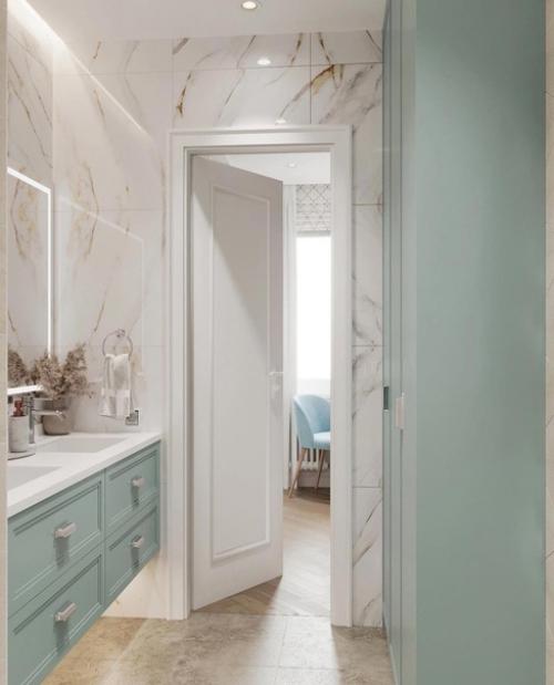 Ванная комната в очень милой цветовой гамме. 01