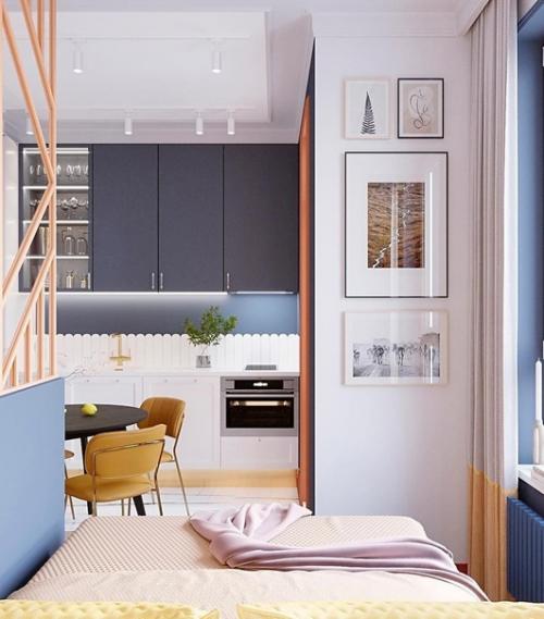 Небольшая квартира - студия площадью 28 м 2. 02