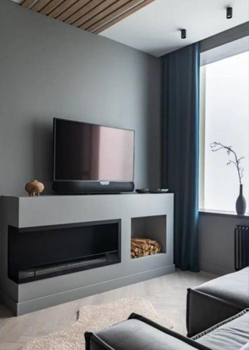 Серый цвет в этой квартире.