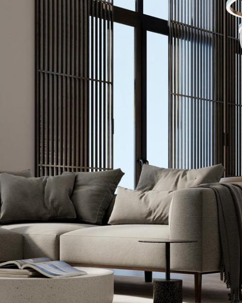 Современная кухня, которую объединили с гостиной. 04