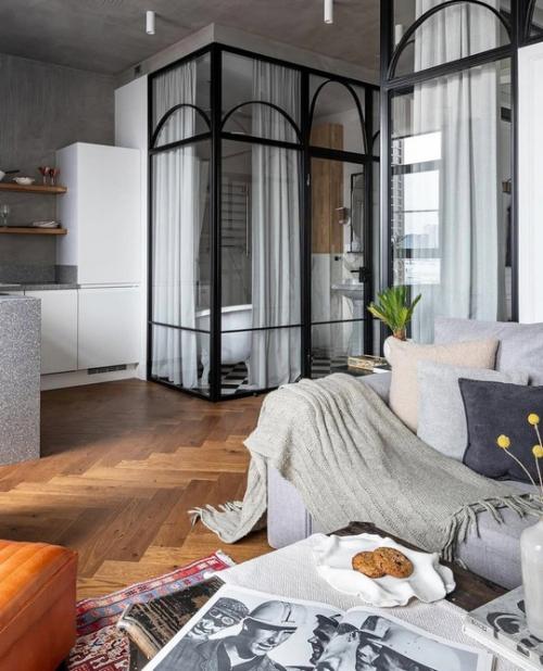 Эффектная студия в стиле лофт. 02