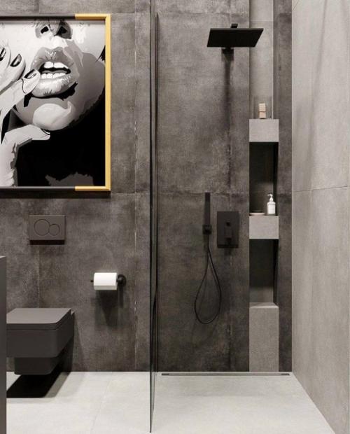 Небольшой совмещенный. Санузел с душевой кабинкой. 01