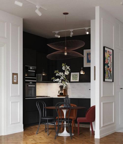 Гибкость и стиль - маленькая яркая кухня. 02