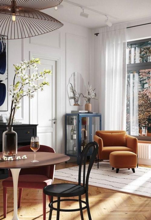 Гибкость и стиль - маленькая яркая кухня. 04