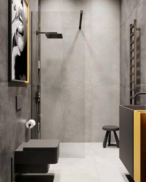 Небольшой совмещенный. Санузел с душевой кабинкой. 02