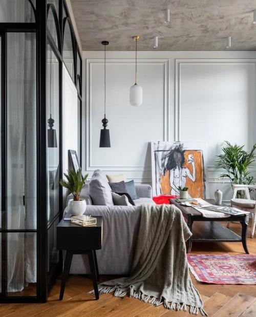 Эффектная студия в стиле лофт. 01