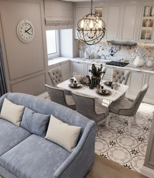 Дизайн - проект квартиры в стиле современная классика.