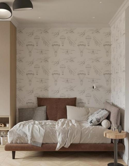 Небольшая детская комната в спокойных тонах. 01