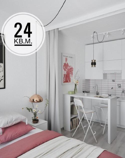 Белый, светлый интерьер.