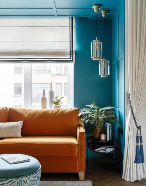 Сочный, яркий интерьер.