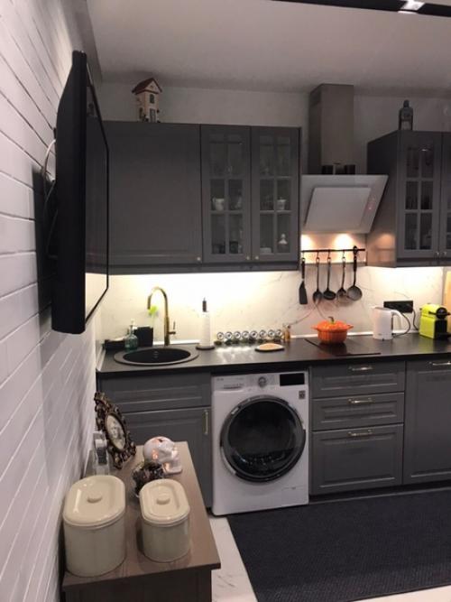 Вот такое оформление у нашей кухни получилось.