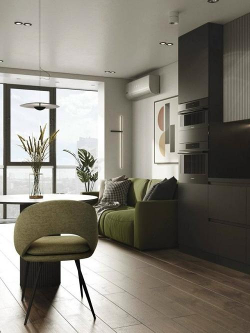 Однушка в сдержанной природной палитре.

