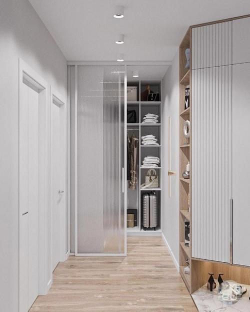 Нежно-голубые оттенки на кухне. 04