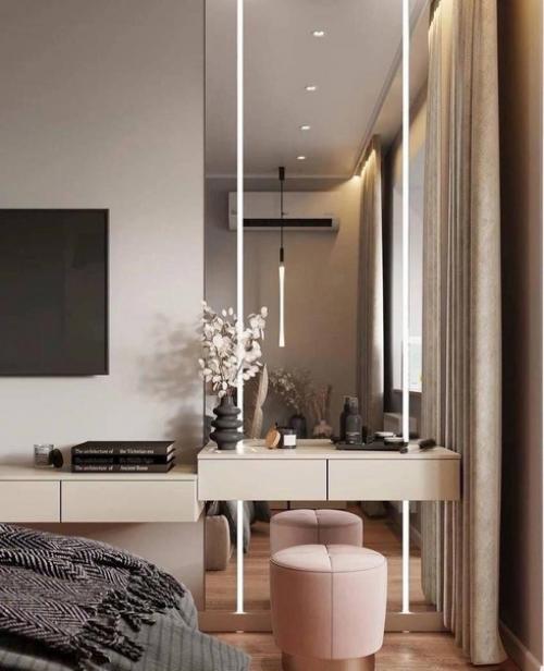 Интерьер квартиры. Выполнен в спокойных, натуральных оттенках. 01