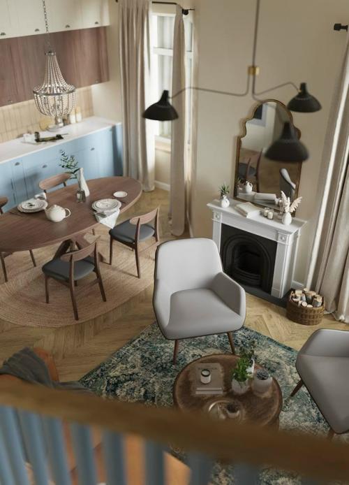 Дуплекс в духе американских домов. 04