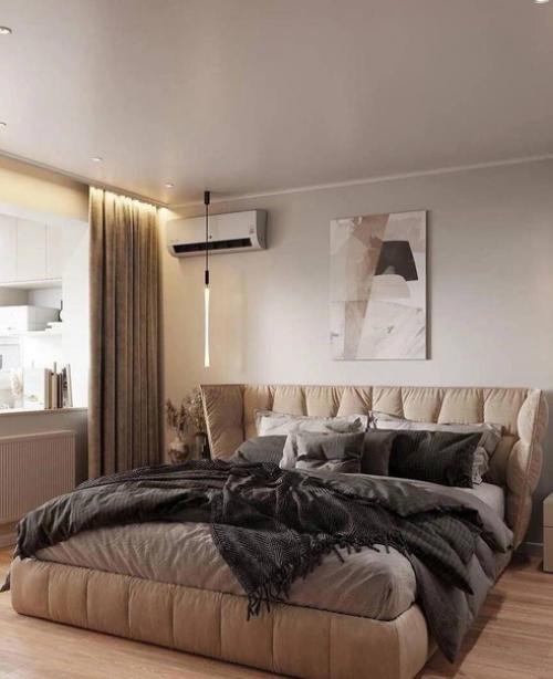 Интерьер квартиры. Выполнен в спокойных, натуральных оттенках. 04