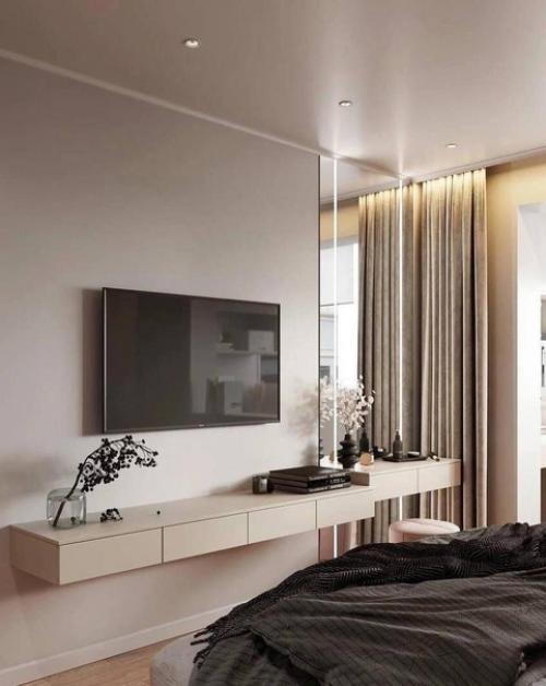 Интерьер квартиры. Выполнен в спокойных, натуральных оттенках. 05