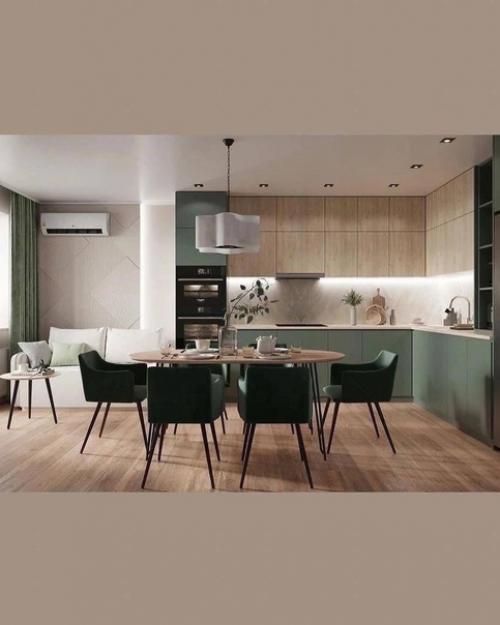 Интерьер квартиры. Выполнен в спокойных, натуральных оттенках. 08