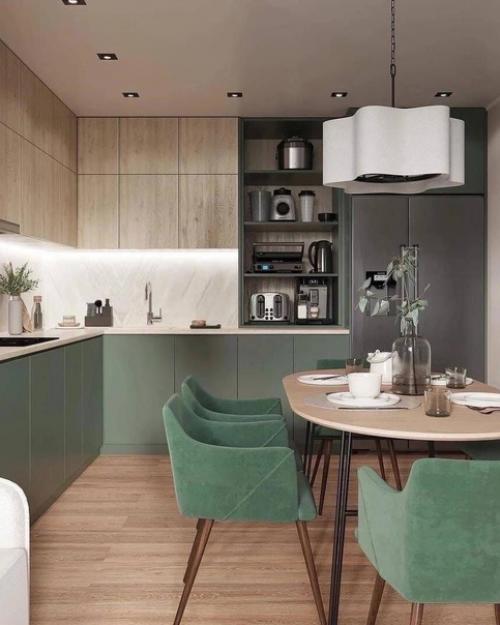 Интерьер квартиры. Выполнен в спокойных, натуральных оттенках. 07