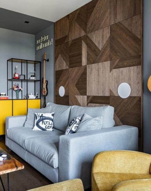 Строгий интерьер с применением четких линий. 03