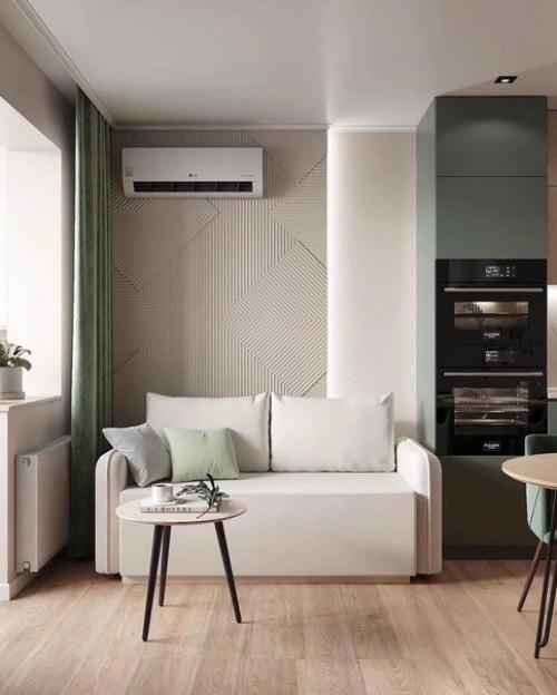 Интерьер квартиры. Выполнен в спокойных, натуральных оттенках.