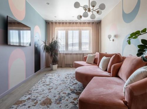 Необычный стиль был выбран для гостиной. 02