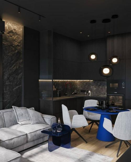 Минималистичное пространство в графитовых тонах. 02