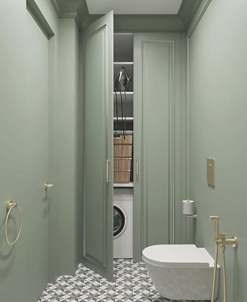 Очень понравился такой выбор цвета для ванной комнаты. 03