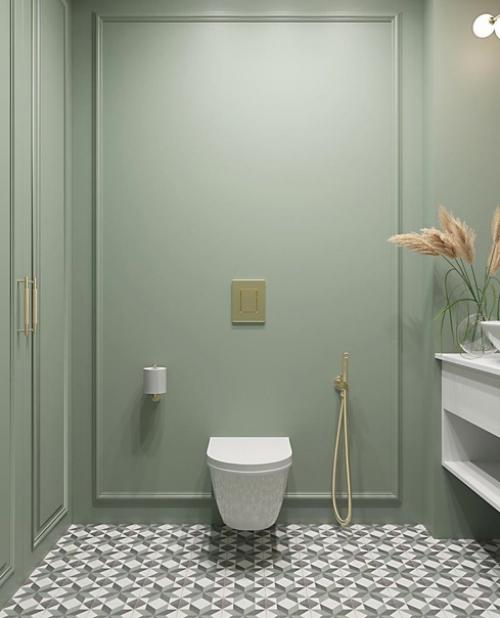 Очень понравился такой выбор цвета для ванной комнаты. 04