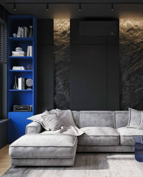 Минималистичное пространство в графитовых тонах. 01