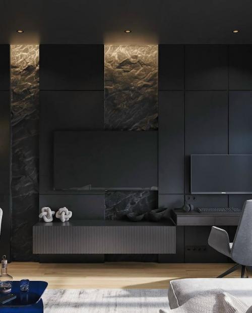 Минималистичное пространство в графитовых тонах. 04