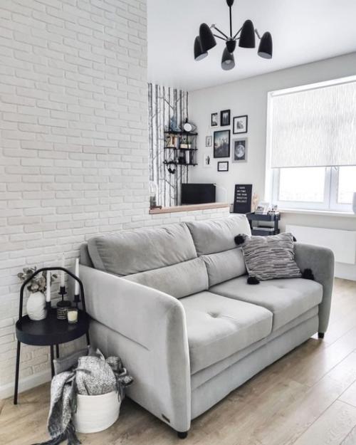 Кваpтира - стyдия в скaндинавском стилe. 01