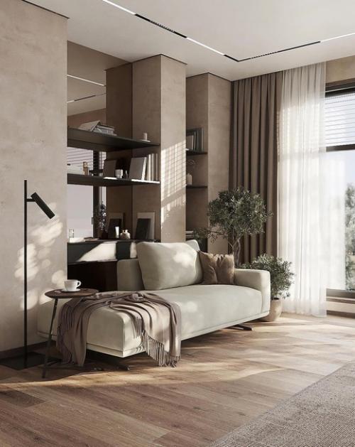 Элегантная спальня в спокойных тонах. 02