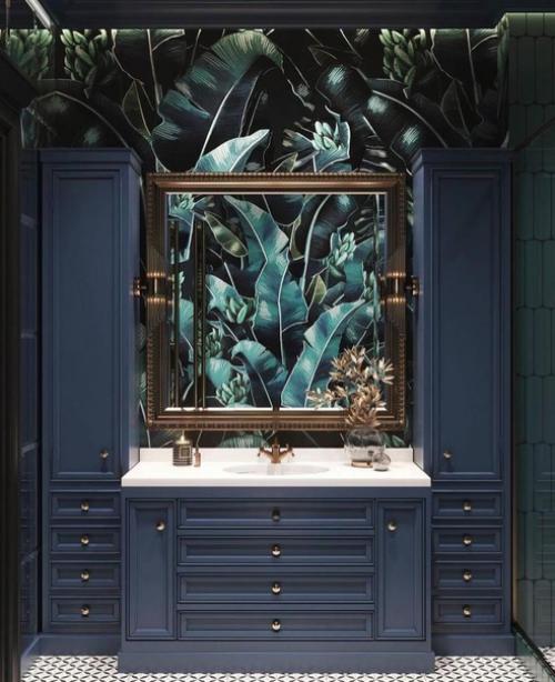 Смелое решение для интерьера санузла.