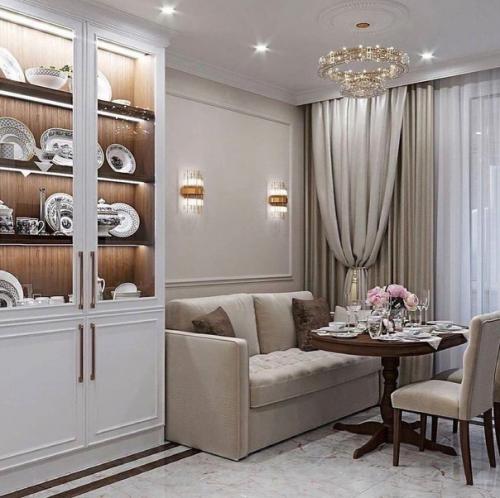 Чудесный дизайн кухни в котором чувствуются классические нотки. 01