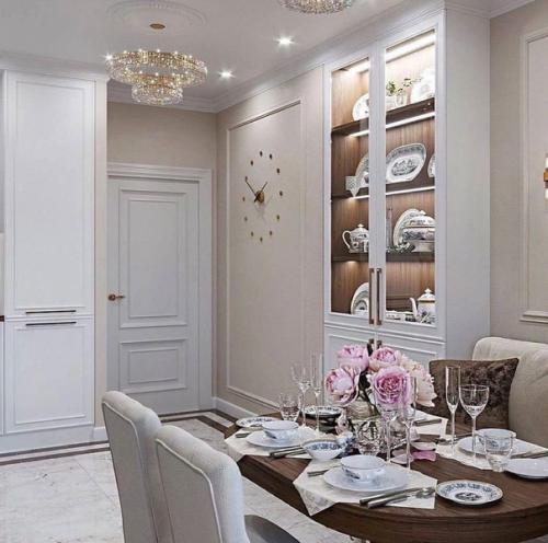 Чудесный дизайн кухни в котором чувствуются классические нотки. 02