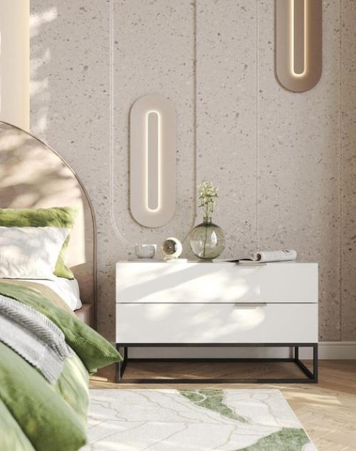 Спальная комната, которая оформлена в весенних тонах. 02