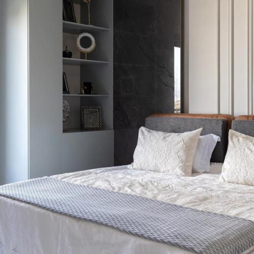 Мягкий, уютный дизайн спальной комнаты. 01