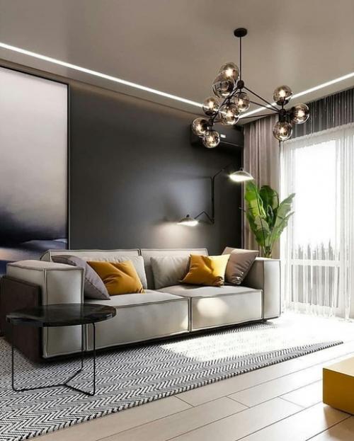 Современный интерьер в просторной квартире 72 кв. 03