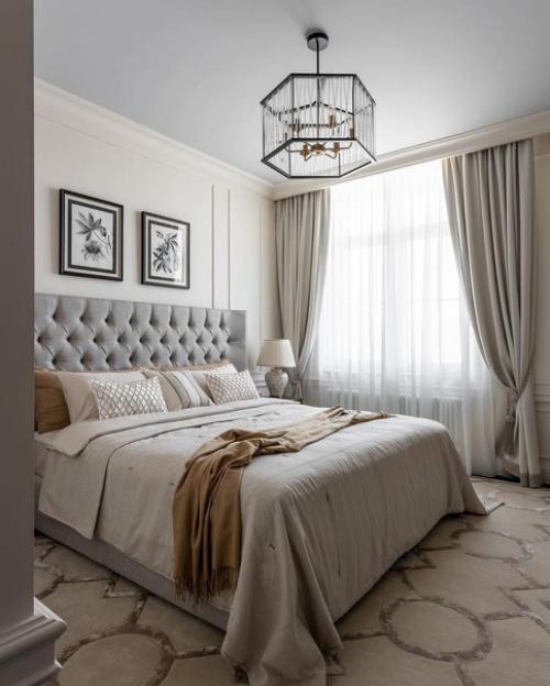 Лаконичный интерьер спальной комнаты. 01